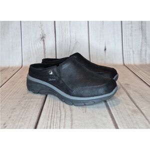 Skechers Easy Going Latte 2 Vegan Shoes Women's Size 11 Wide Fit Black Mule